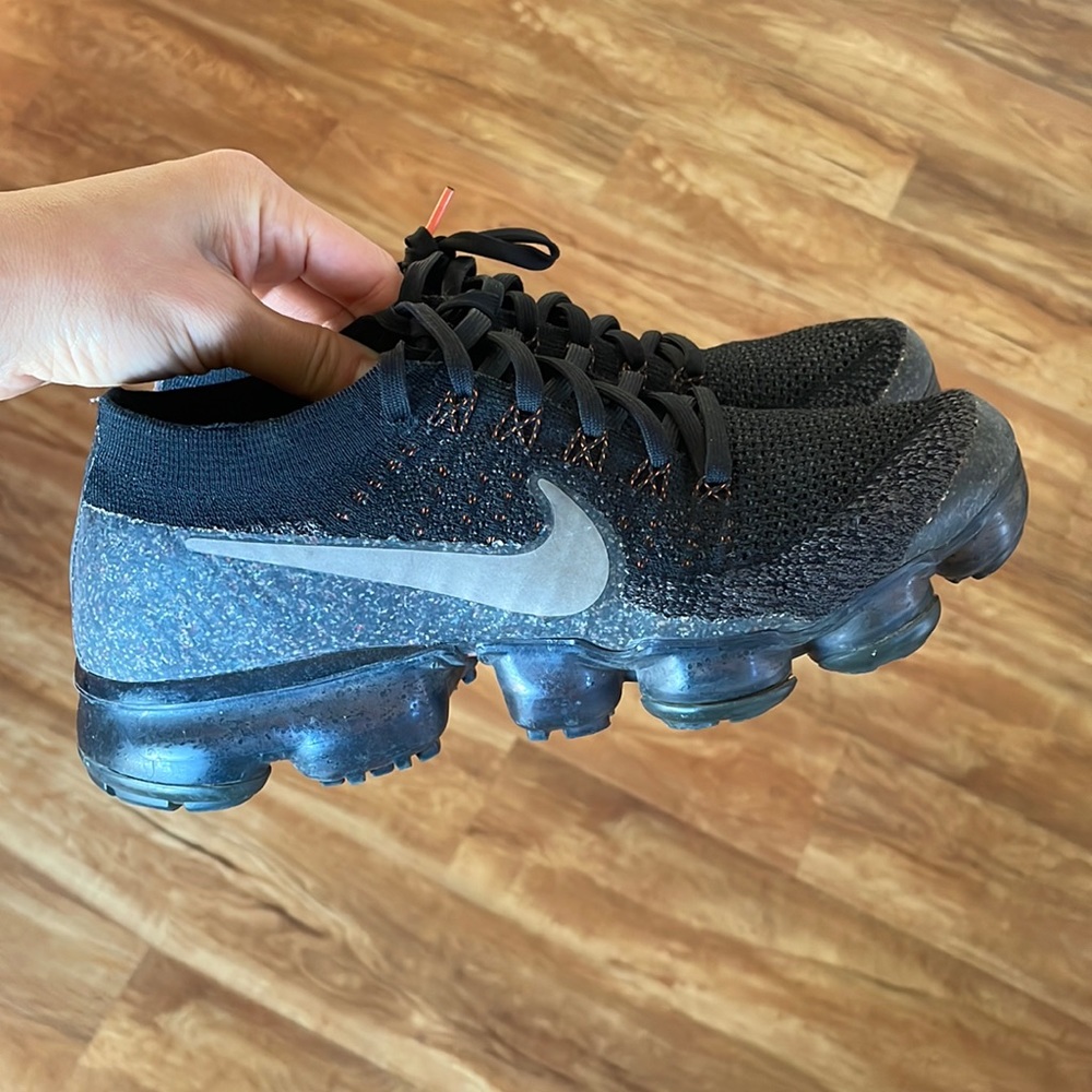 Nike Vapormax black with neon orange accents